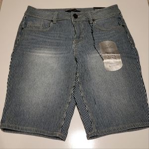 NWT A3 Denim Pin Striped Bermuda Shorts